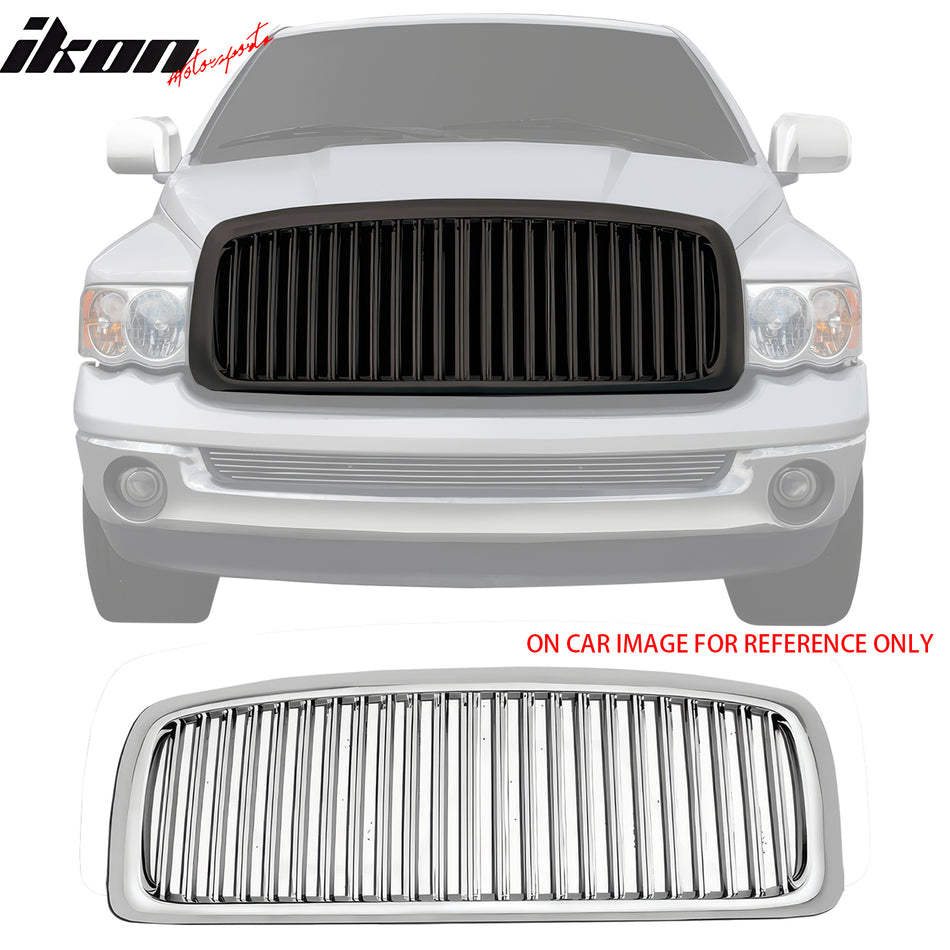 2002-2005 Dodge Ram 1500/2500/3500 Vertical Style Upper Grille Chrome