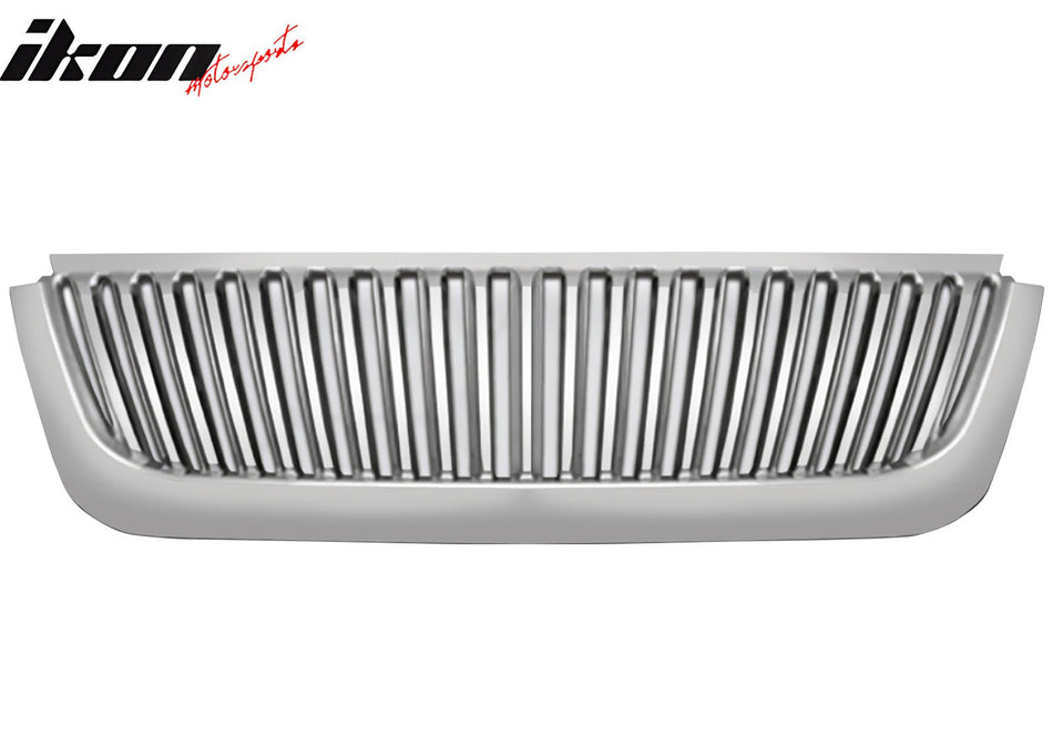 2002 - 2005 Ford Explorer Vertical Style Front Upper Hood Grill ChromeIkon Motorsports