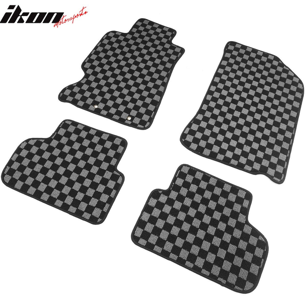Fits 02-06 Acura RSX 2DR Floor Mats Non-Slip Carpets Checkered Black Gray Plaid