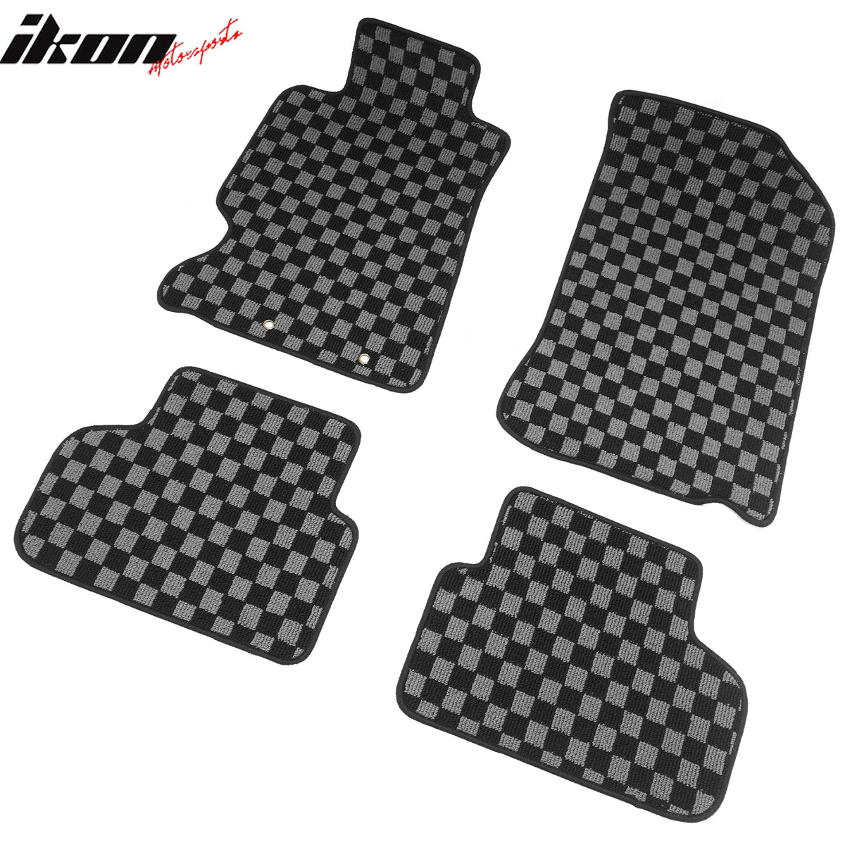 Fits 02-06 Acura RSX 2DR Floor Mats Non-Slip Carpets Checkered Black Gray Plaid