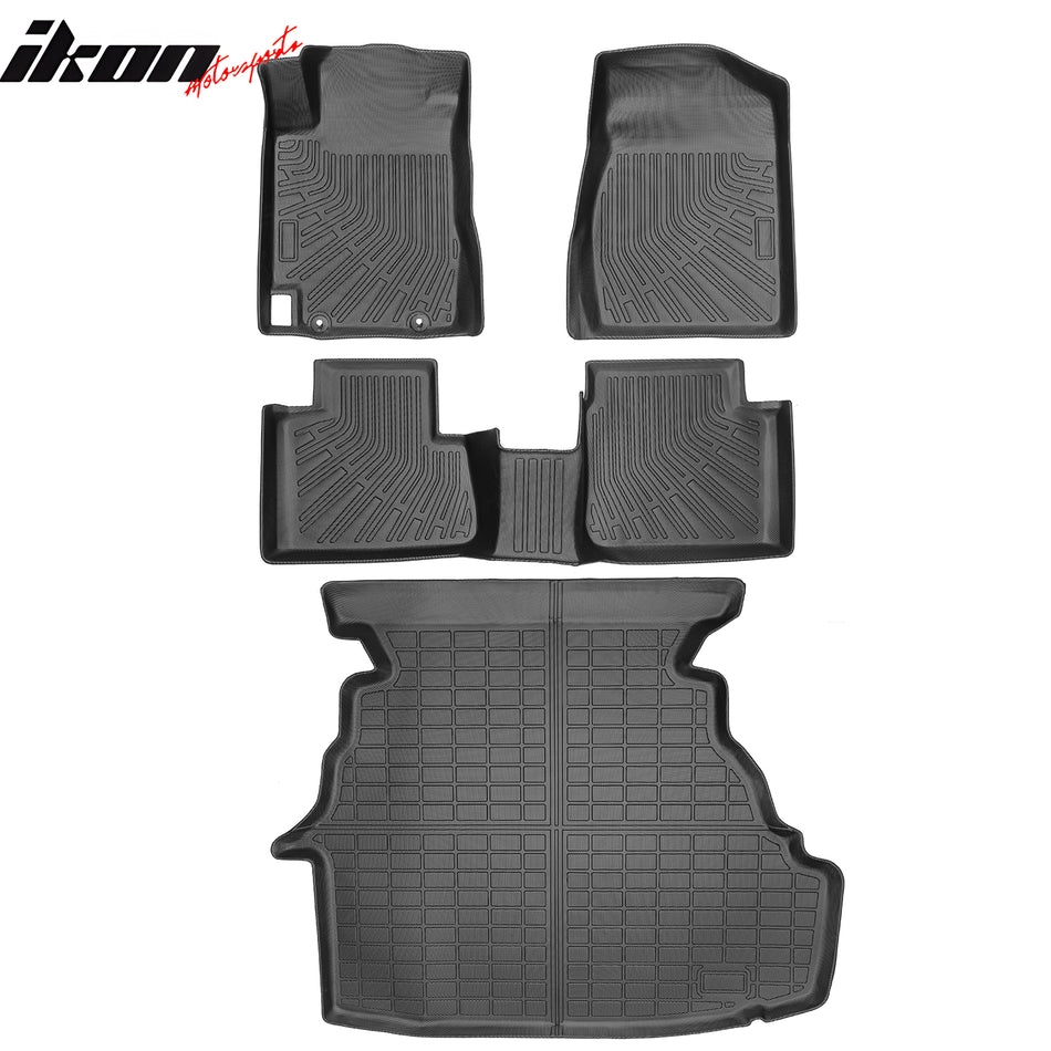 2002-2006 Toyota Camry Sedan TPE All Weather Floor Mats Liners + Rear Trunk Mat