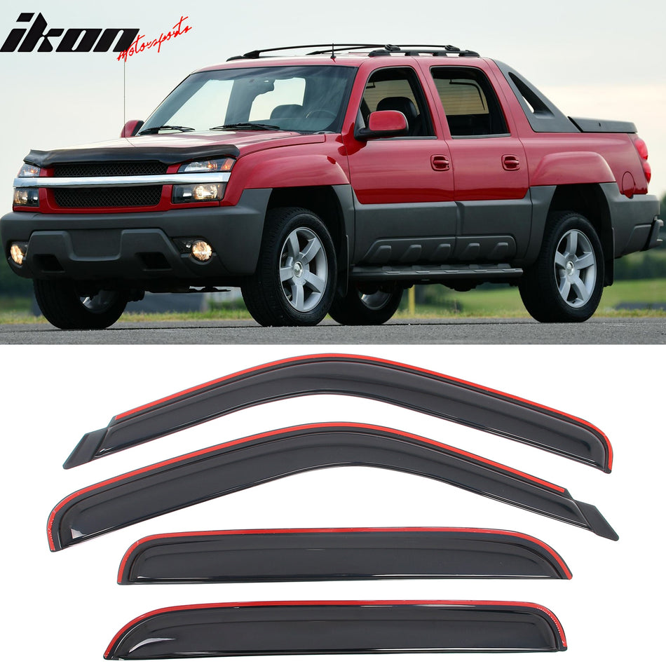 2002-2006 Cadillac Escalade EXT Avalanche Smoke Window Visors Acrylic
