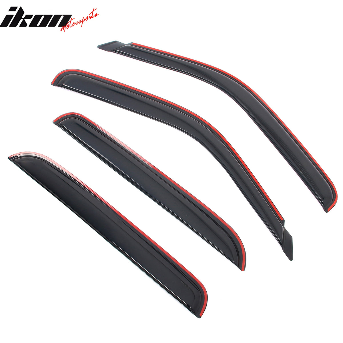 IKON MOTORSPORTS In Channel Window Visors Compatible with 2001-2006 Chevy Silverado & GMC Sierra Yukon XL 1500 2500 3500 Crew Cab, Acrylic Smoke/Tinted Rain Guards, Side Window Wind Deflectors 4PCS