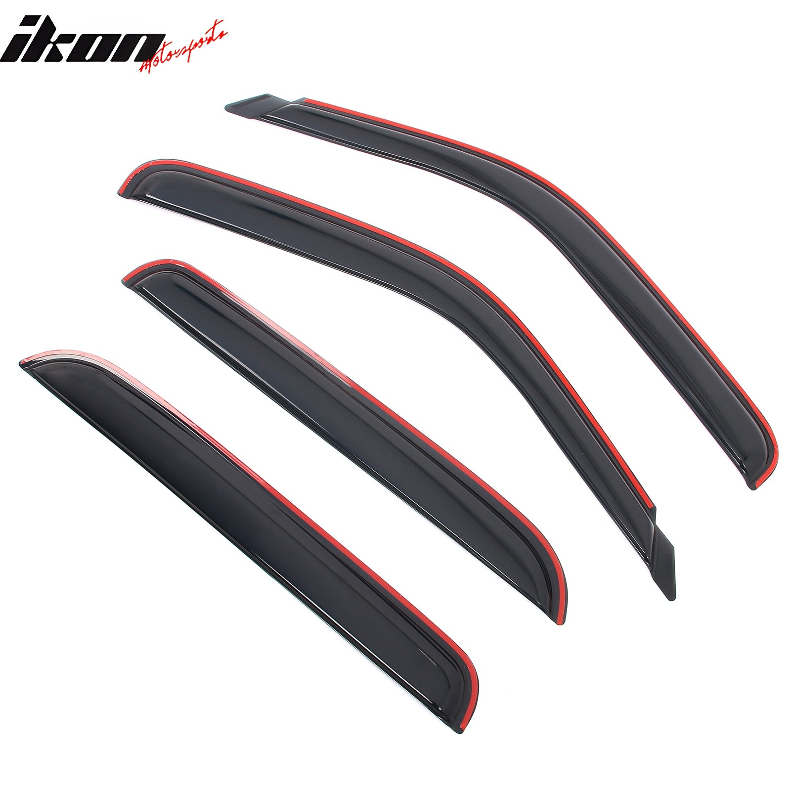 IKON MOTORSPORTS In Channel Window Visors Compatible with 2001-2006 Chevy Silverado & GMC Sierra Yukon XL 1500 2500 3500 Crew Cab, Acrylic Smoke/Tinted Rain Guards, Side Window Wind Deflectors 4PCS