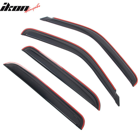IKON MOTORSPORTS In Channel Window Visors Compatible with 2001-2006 Chevy Silverado & GMC Sierra Yukon XL 1500 2500 3500 Crew Cab, Acrylic Smoke/Tinted Rain Guards, Side Window Wind Deflectors 4PCS