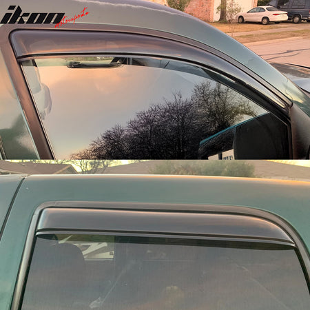 Fits 02-09 Dodge Ram 1500 2500 3500 Quad Cab Window Visors Deflectors In Channel