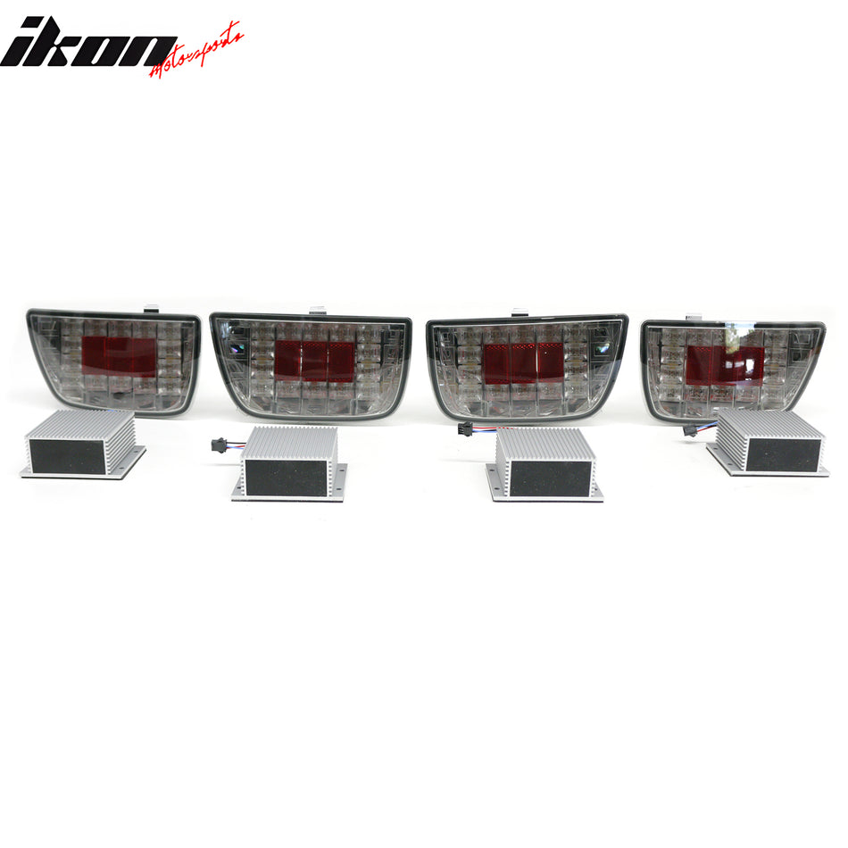 2010-2013 Chevrolet Chevy Camaro 2PCS RH LH Left Right Driver Passenger Side Rear Tail Lights Lamps Assembly Replacement Direct Plug in Smoke Lens