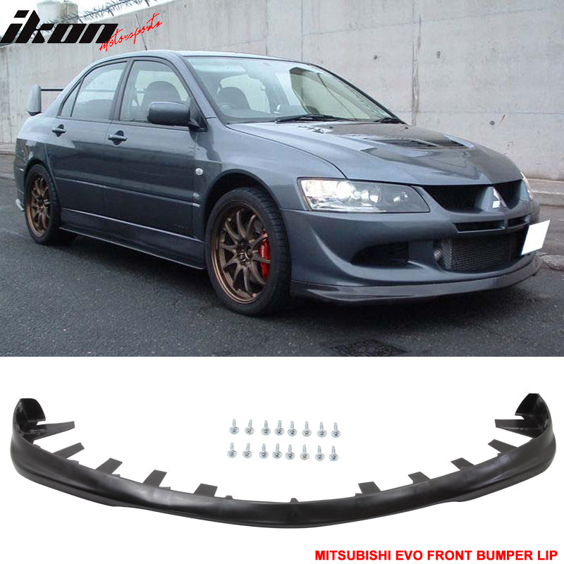 Unpainted PU Front Bumper Lip Splitter For 2008-2015 Mitsubishi Lancer Evolution X / Evo 10