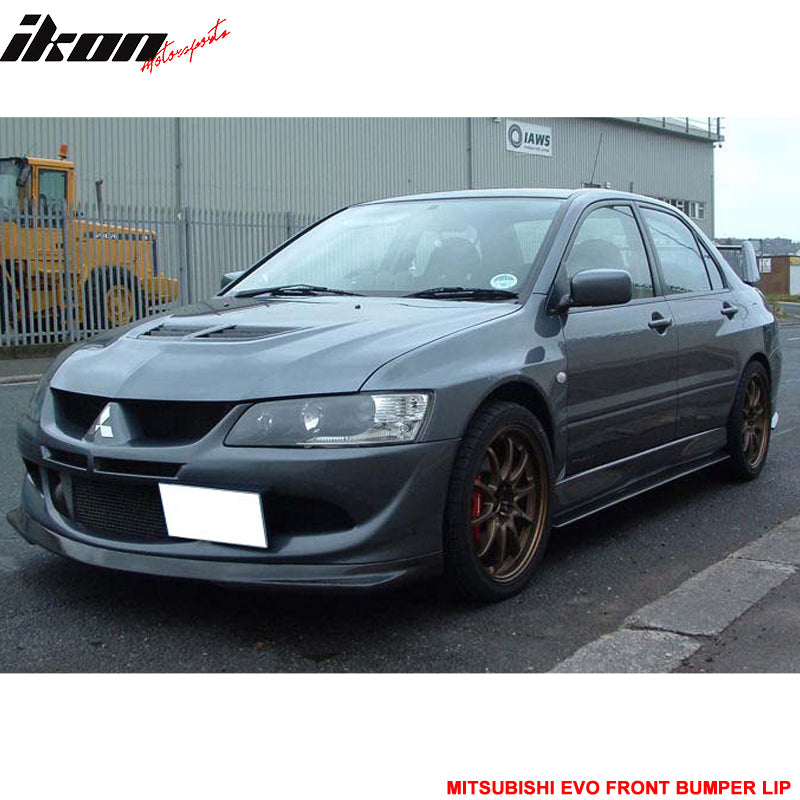 Fits 03-05 Mitsubishi Lancer EVO 8 Front Bumper Lip Unpainted PU Lower Spoiler