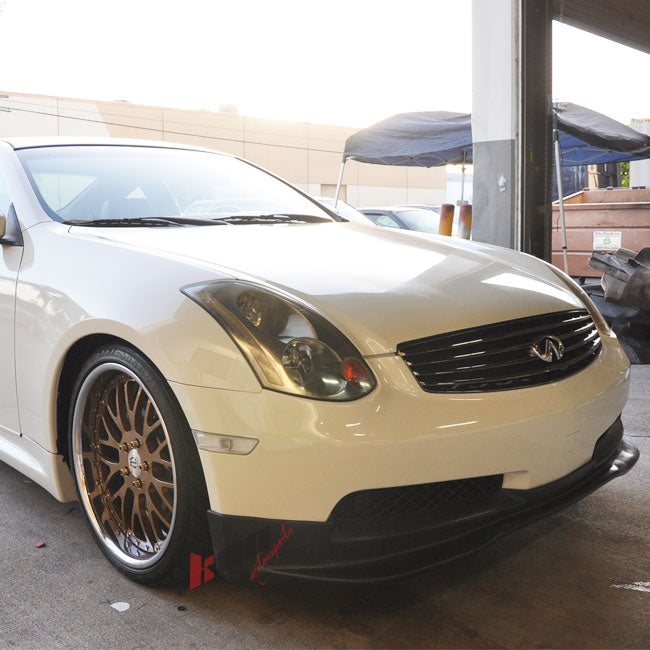 Front Bumper Lip Compatible With 2003-2007 INFINITI G35 COUPE, GT Style PU Poly Urethane Black Front Lip Spoiler Splitter by IKON MOTORSPORTS, 2004 2005 2006