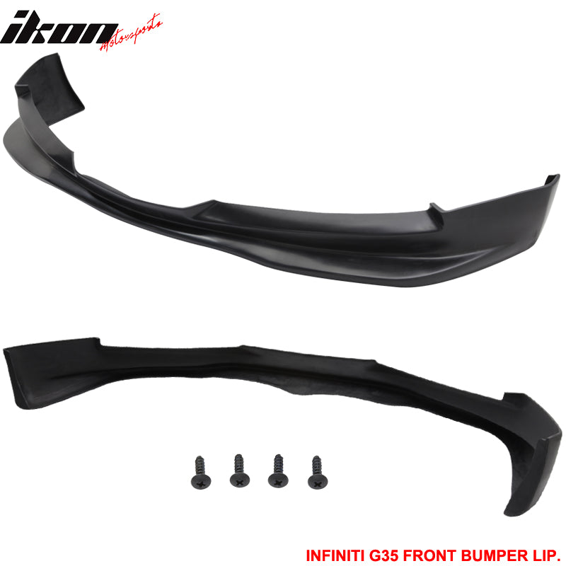 Fits 03-07 Infiniti G35 Coupe 2Dr GT Style Front Bumper Lip Spoiler Unpainted PU