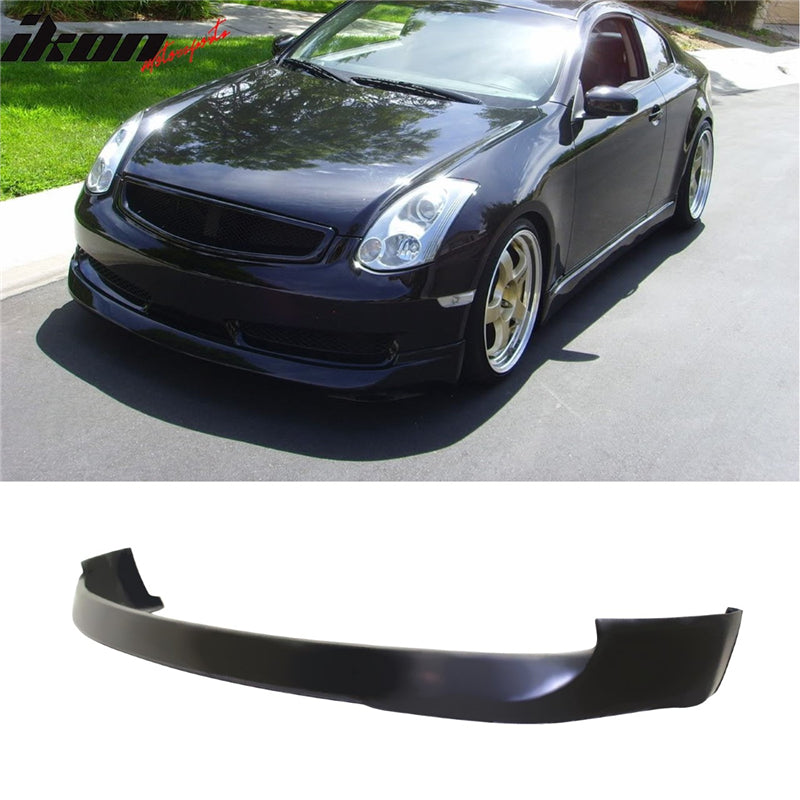 Advancetuning Type-R T-R Style Front Bumper Lip Splitter For Infiniti G35 Coupe 2003-2007 – Unpainted Black PU