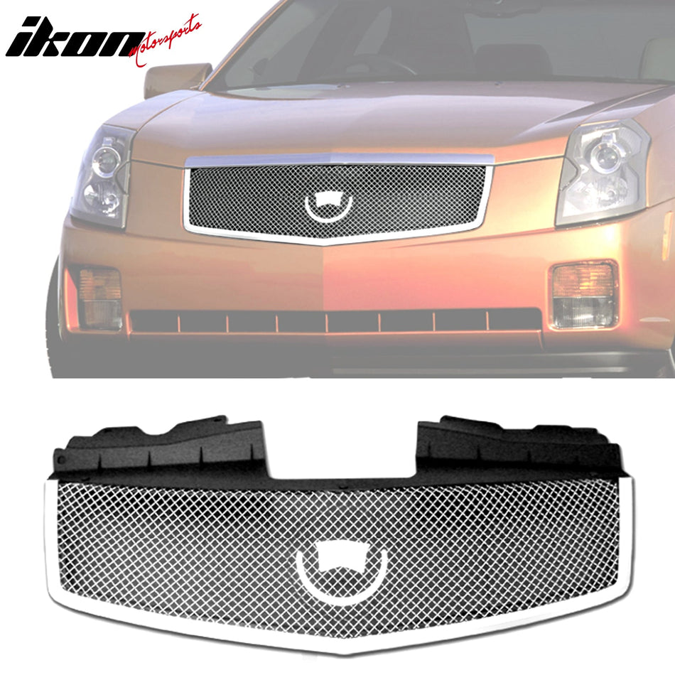 2003 - 2007 Cadillac CTS Mesh Style Front Bumper Hood Mesh Grille ChromeIkon Motorsports
