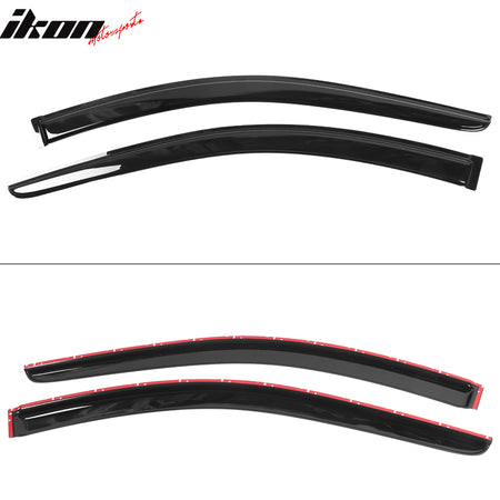 IKON MOTORSPORTS Tape on Window Visors Compatible with 2003-2007 Honda Accord, Acrylic Smoke Tinted / Semi-transparent Sun Rain Guard Wind Vent Air Deflector Shade