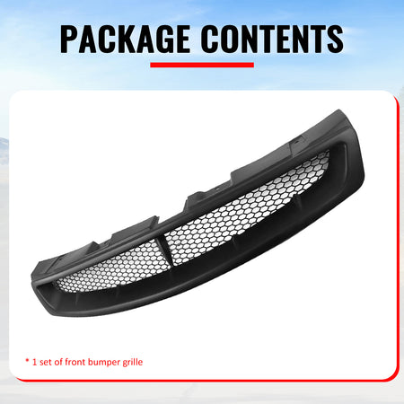 For 03-07 Infiniti G35 Coupe JDM Style Front Bumper Upper Grille Matte Black ABS