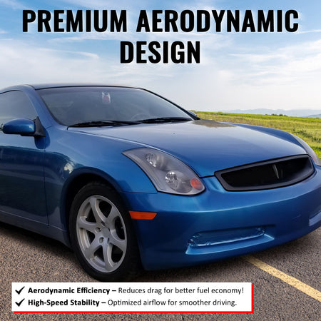 For 03-07 Infiniti G35 Coupe JDM Style Front Bumper Upper Grille Matte Black ABS