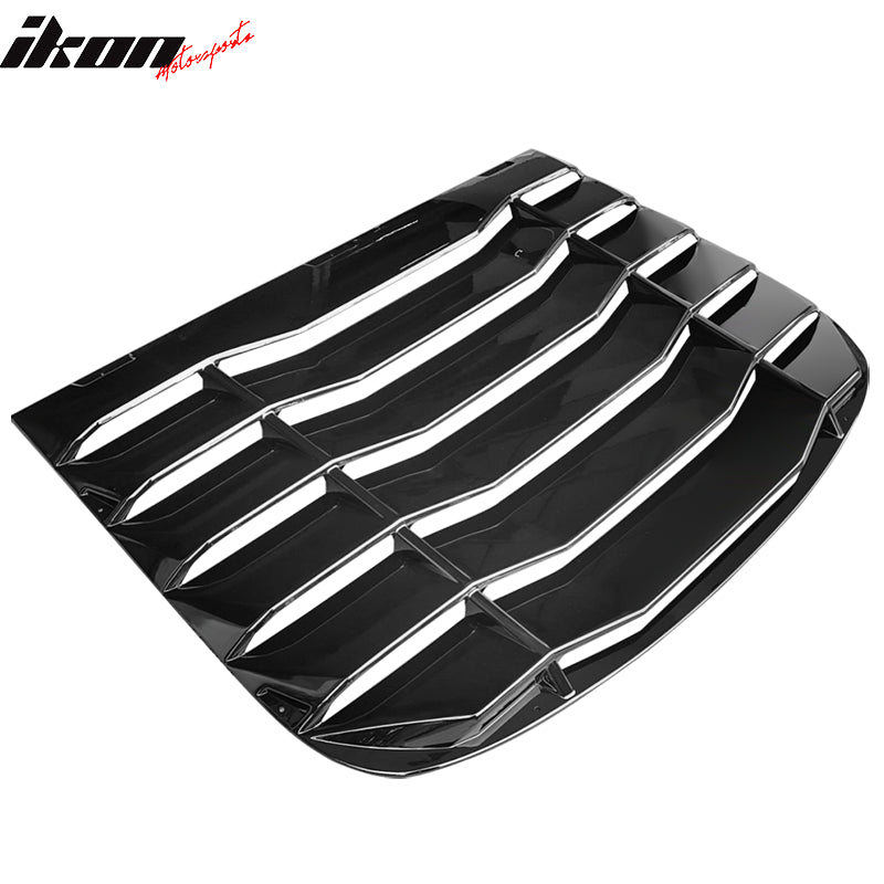 IKON MOTORSPORTS, Rear Window Louver Compatible With 2003-2007 Infiniti G35 Coupe, Gloss Black Sun Shade Cover Vent ABS, 2004 2005 2006