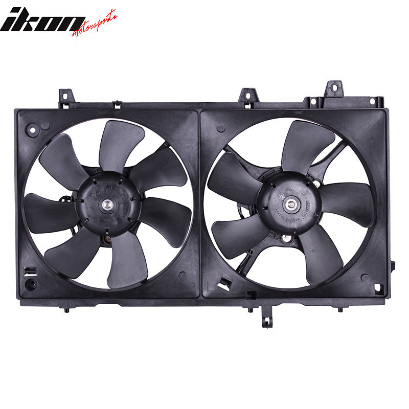 IKON MOTORSPORTS Radiator Cooling Fan Assembly Replacement for 2003-2008 Subaru Forester 2.5L Without Turbo, M: 45131FE000 SU3115111 Automotive Dual Engine Fans, Black