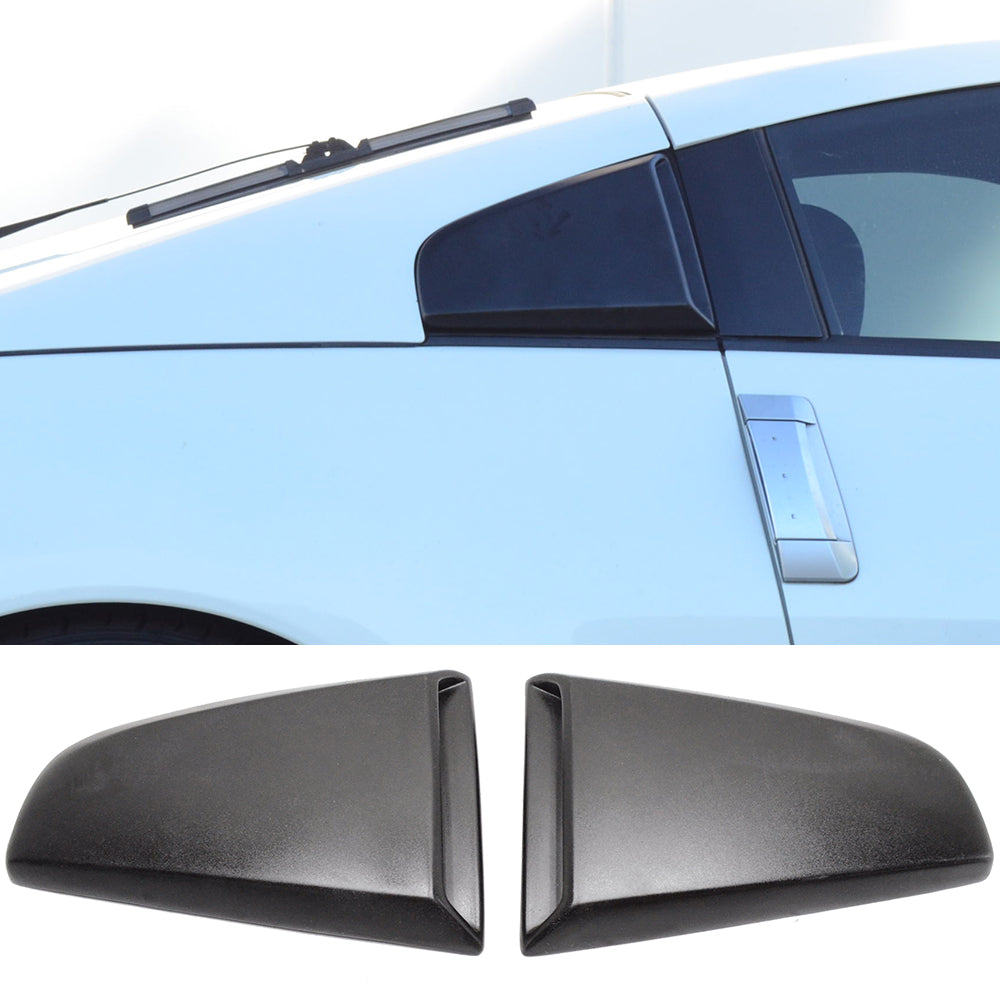 IKON MOTORSPORTS Window Louvers Compatible With 2003-2008 Nissan 350Z, 2Dr Rear Quarter Side Louver Scoops 2 Pcs,  2004 2005 2006 2007