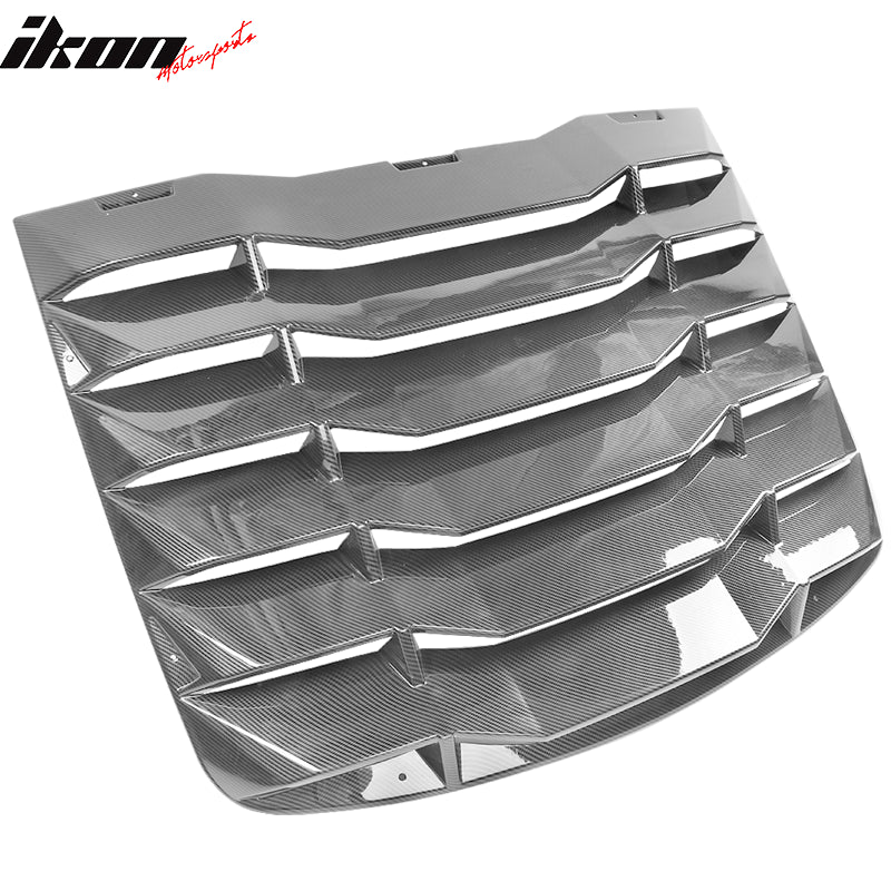 Fits 03-08 Nissan 350Z Carbon Fiber Print Rear Window Louvers IKON Style