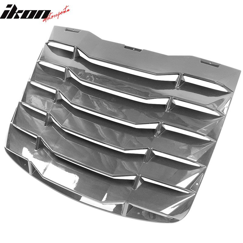 Fits 03-08 Nissan 350Z Carbon Fiber Print Rear Window Louvers IKON Style