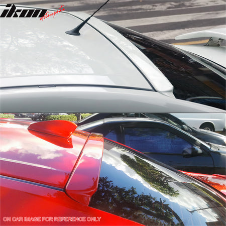 IKON MOTORSPORTS, Rear Window Roof Spoiler Compatible with 2003-2009 Mazda 3 Sedan 4-Door, Unpainted Black ABS Plastic Top Roofline Windshield Visor Spoiler Wing