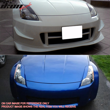 Fits 03-09 Nissan 350Z Headlight Eyelids Eyebrow ABS Painted #KH3 Black Obsidian