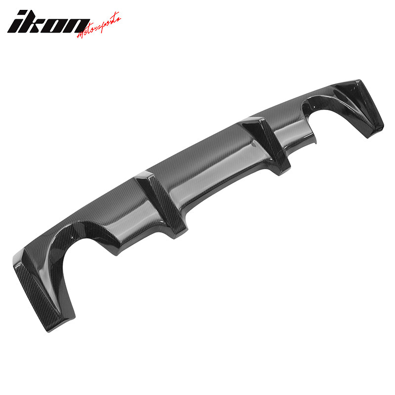 IKON MOTORSPORTS, Rear Bumper Diffuser Compatible With 2003-2009 Nissan 350Z Z33, Real Carbon Fiber Rear Bumper Lip Spoiler