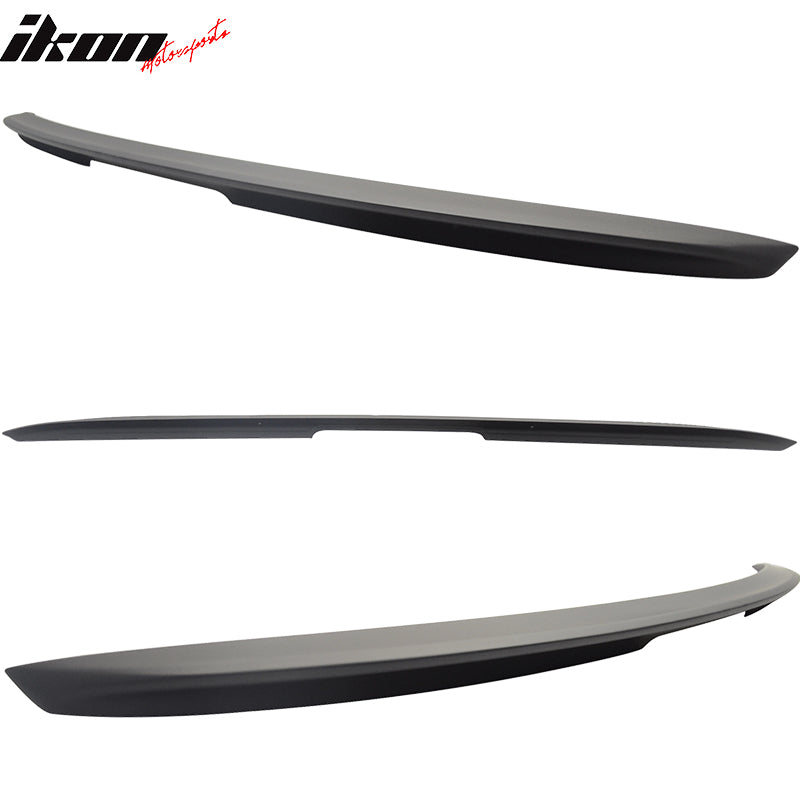 IKON MOTORSPORTS, Trunk Spoiler Compatible with 2003-2011 Benz R230 SL-Class, AMG Style Matte Black ABS Plastic Rear Trunk Lid Spoiler Wing Lip