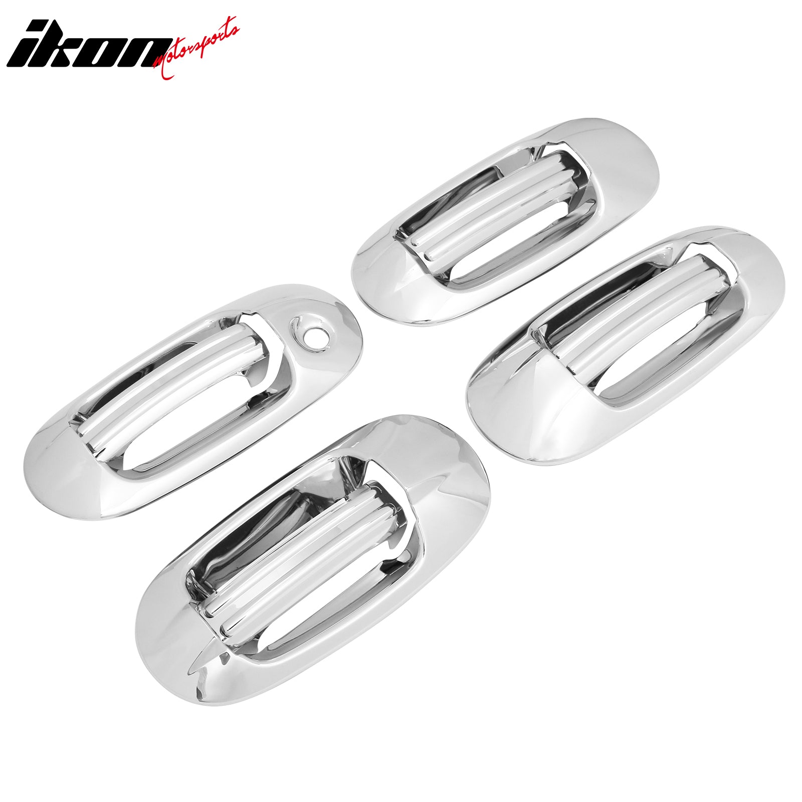 IKON MOTORSPORTS Door Handle Cover W/ 1-Keyhole, Compatible with 2003-2017 Ford Expedition & Lincoln Navigator, ABS Chrome Door Handle Protector Cap Driver Passenger Side Front Rear Door Handle Covers