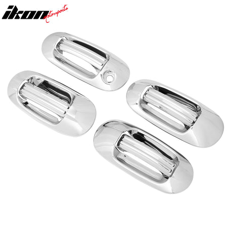 Fits 03-17 Expedition Navigator Front Rear Door Handle Cover W/ 1-Keyhole Chrome