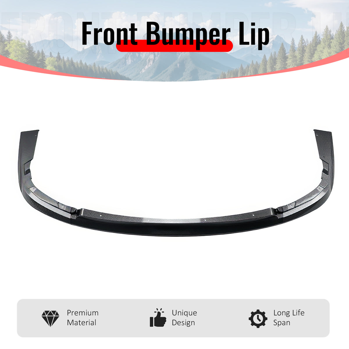 Fits 04-05 Impreza WRX STI Front Bumper Lip Chin Splitter PP Carbon Fiber Print