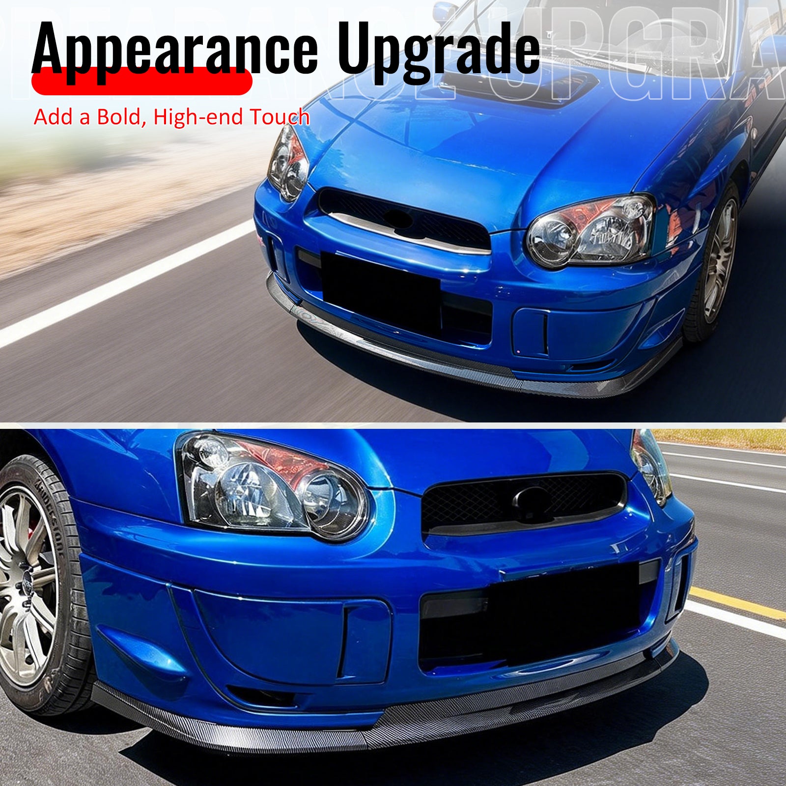 Fits 04-05 Impreza WRX STI Front Bumper Lip Chin Splitter PP Carbon Fiber Print