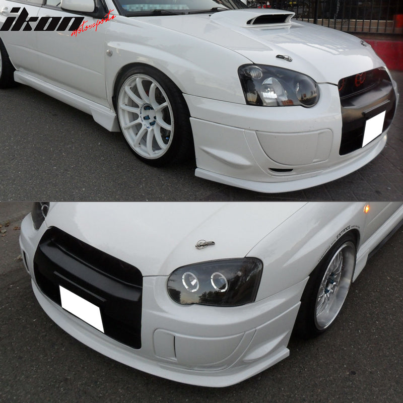 Bumper Lip Cover Compatible With 2004-2005 Subaru Impreza, Sti Style PU Unpainted Front Bumper Lip Splitter Air Dam Chin by IKON MOTORSPORTS