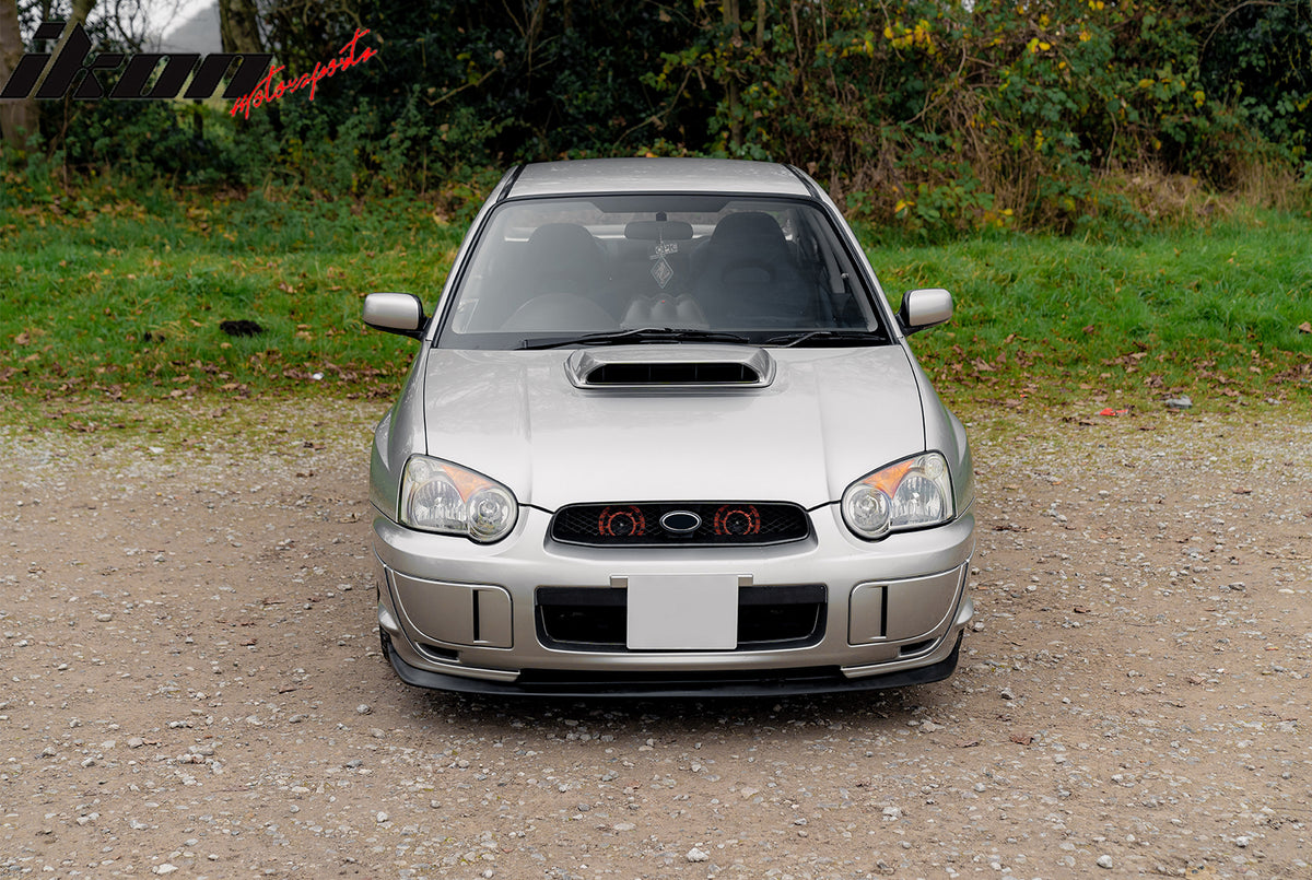 For 04-05 Subaru Impreza 4DR STI Style Front Bumper Upper Grille Gloss Black ABS