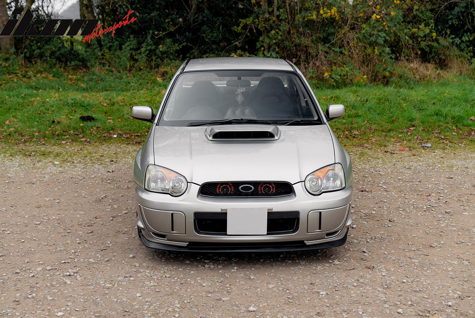 For 04-05 Subaru Impreza 4DR STI Style Front Bumper Upper Grille Gloss Black ABS