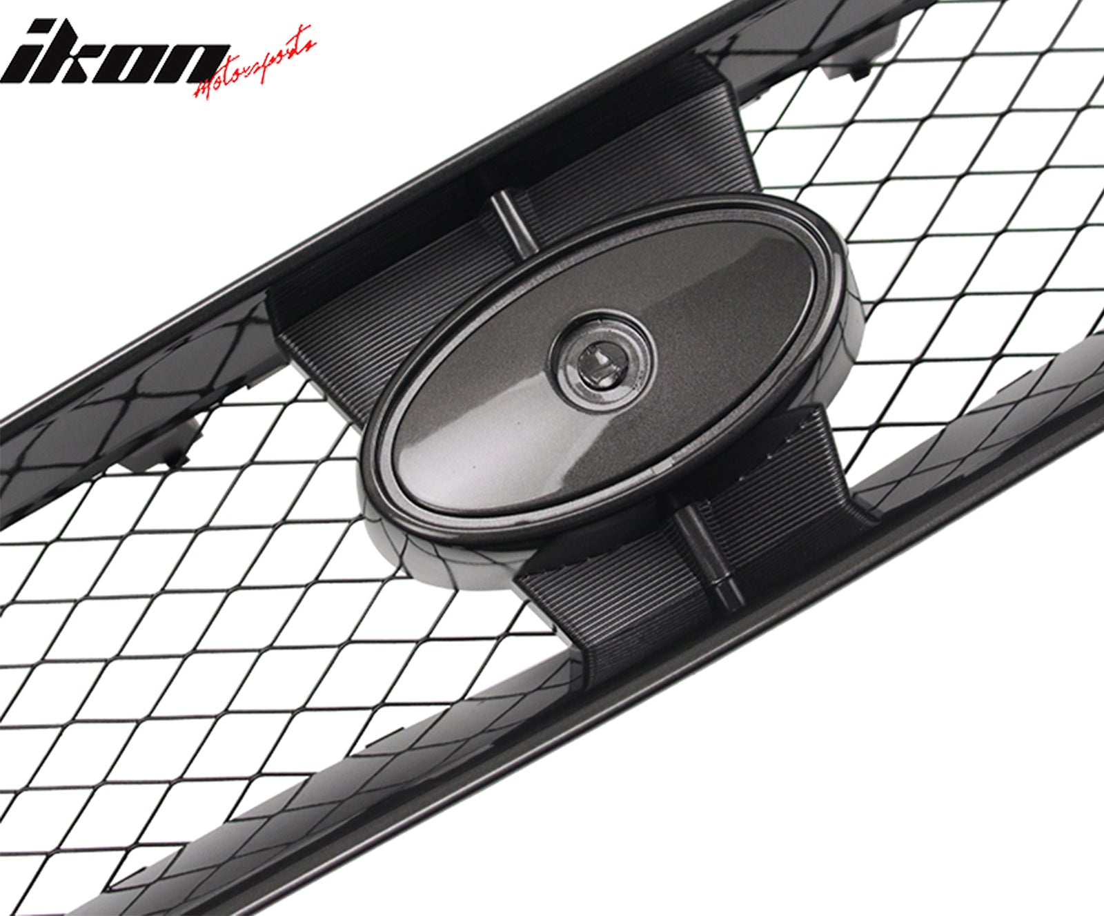 For 04-05 Subaru Impreza 4DR STI Style Front Bumper Upper Grille Gloss Black ABS