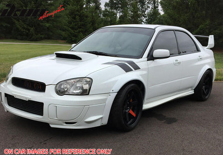 IKON MOTORSPORTS Fog Light Cover / Trim, Compatible with 2004-2005 Subaru Impreza WRX & WRX STI, Matte Black PP Polypropylene Fog Lamp Decoration Bezel, 1 Pair