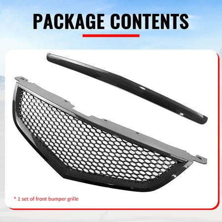 Fits 04-06 Acura TL Honeycomb Style Front Grille w/ Frame Carbon Fiber Print ABS