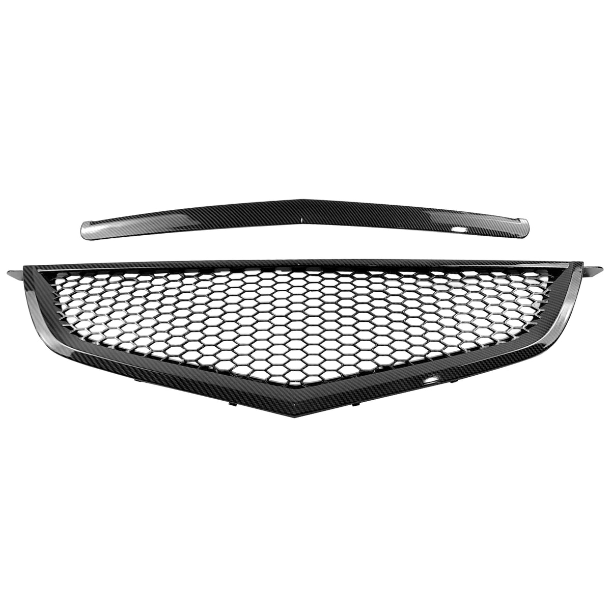 Fits 04-06 Acura TL Honeycomb Style Front Grille w/ Frame Carbon Fiber Print ABS