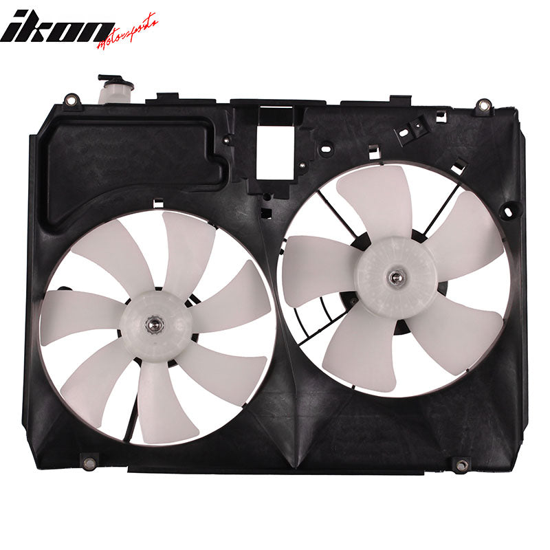 IKON MOTORSPORTS Radiator Cooling Fan Assembly Replacement for 2004-2006 Lexus RX330 3.3L, 16711-20160 LX3115109 Automotive Dual Engine Fans, Black