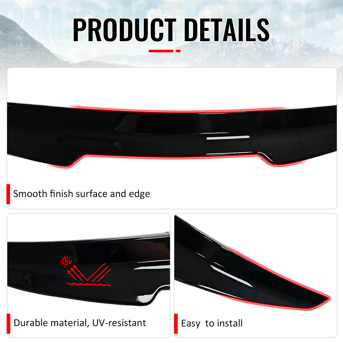 Fits 04-08 Acura TL Sedan 4DR Trunk Spoiler Gloss Black PSM Style Rear Wing ABS