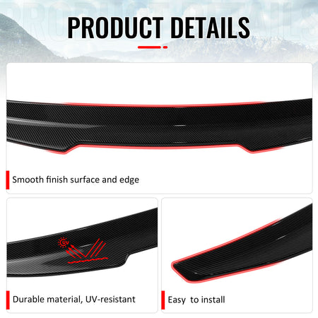 Fits 04-08 Acura TL 4DR Trunk Spoiler Carbon Fiber Print PSM Style Rear Wing ABS