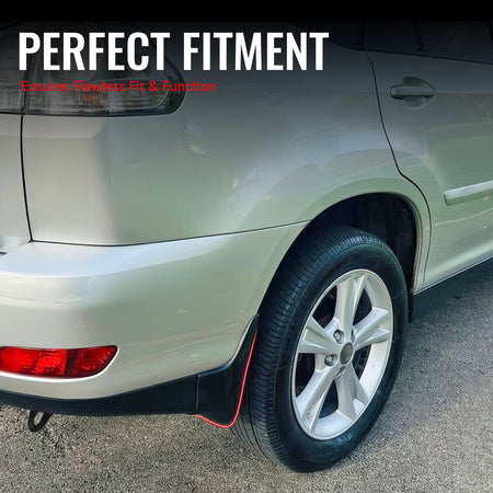 IKON MOTORSPORTS Mud Flap, Compatible with 2004-2009 Lexus RX330 RX350 RX400h, Black PP Polypropylene Mud Guards Splash, Front Rear 4PCS Set