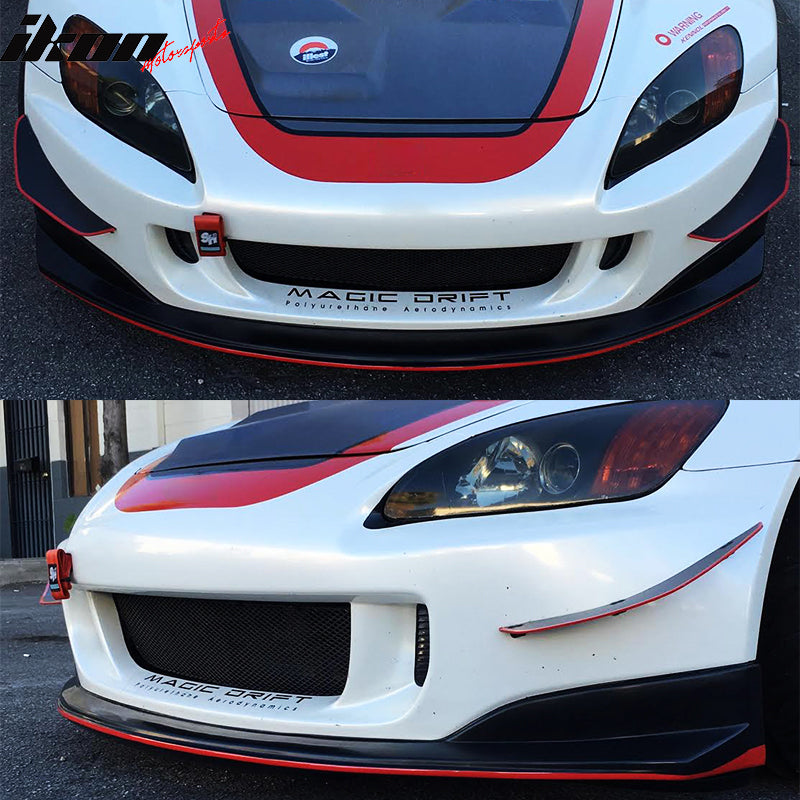 Fits 04-09 Honda S2000 AP2 DT Style Front Bumper Lip Bottom Guard Unpainted PU