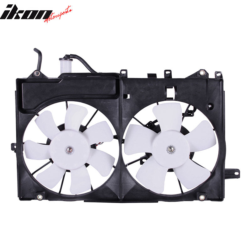 IKON MOTORSPORTS Radiator Cooling Fan Assembly Replacement for 2004-2009 Toyota Prius 1.5L, 16361-21040 TO3117100 Automotive Dual Engine Fans, Black