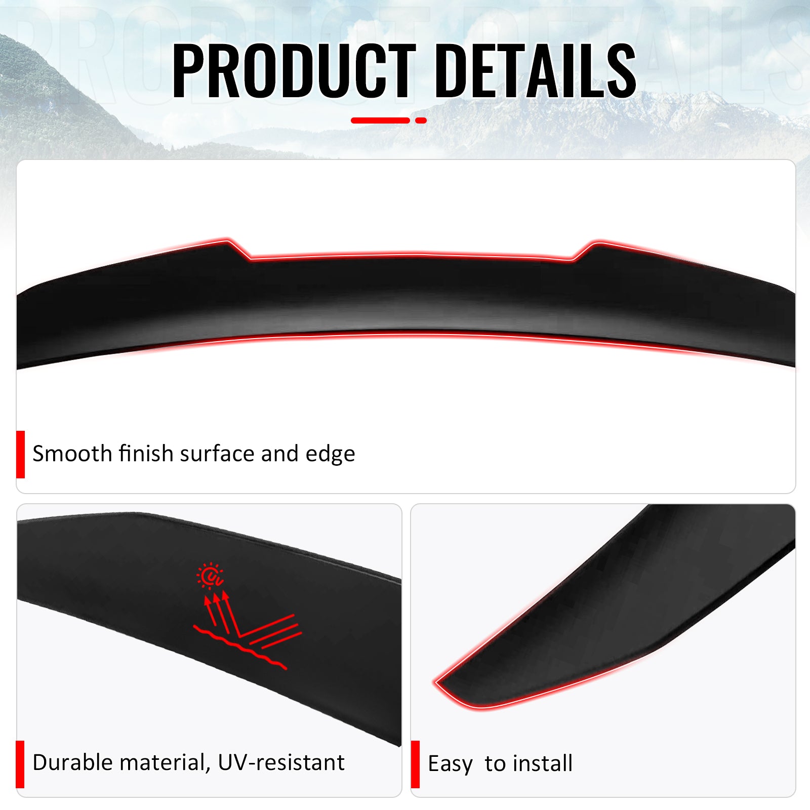 Fits 04-10 BMW E60 M5 Sedan PSM Style Matte Black Rear Trunk Spoiler Wing ABS