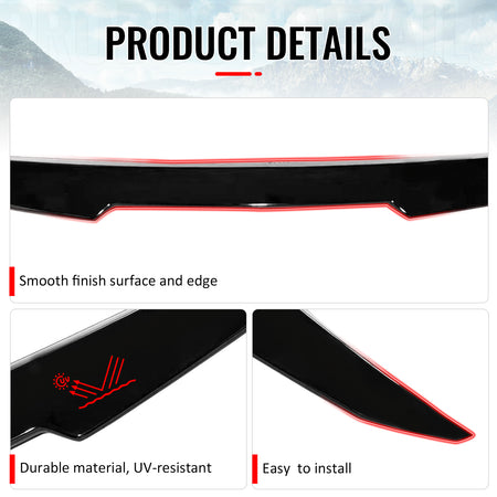 Fits 04-10 BMW E60 M5 Sedan PSM Style Gloss Black Rear Trunk Spoiler Wing ABS