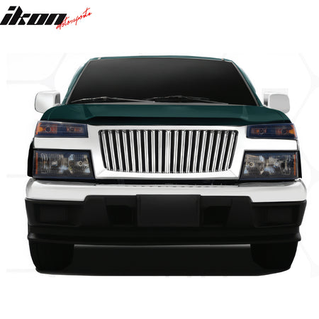 IKON MOTORSPORTS Front Bumper Grille, Compatible with 2004-2012 Chevrolet Colorado, Gray ABS Replacement Front Bumper Grill Assembly, 1PCS