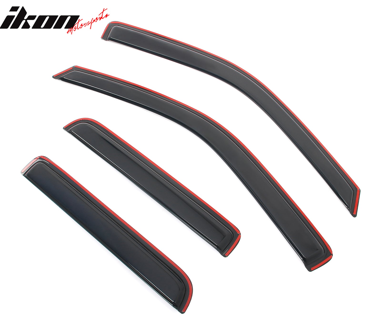 IKON MOTORSPORTS In Channel Window Visors Compatible with 2004-2012 Chevrolet Colorado & GMC Canyon Crew Cab, Acrylic Smoke/Tinted Rain Guards, Side Window Wind Deflectors 4PCS